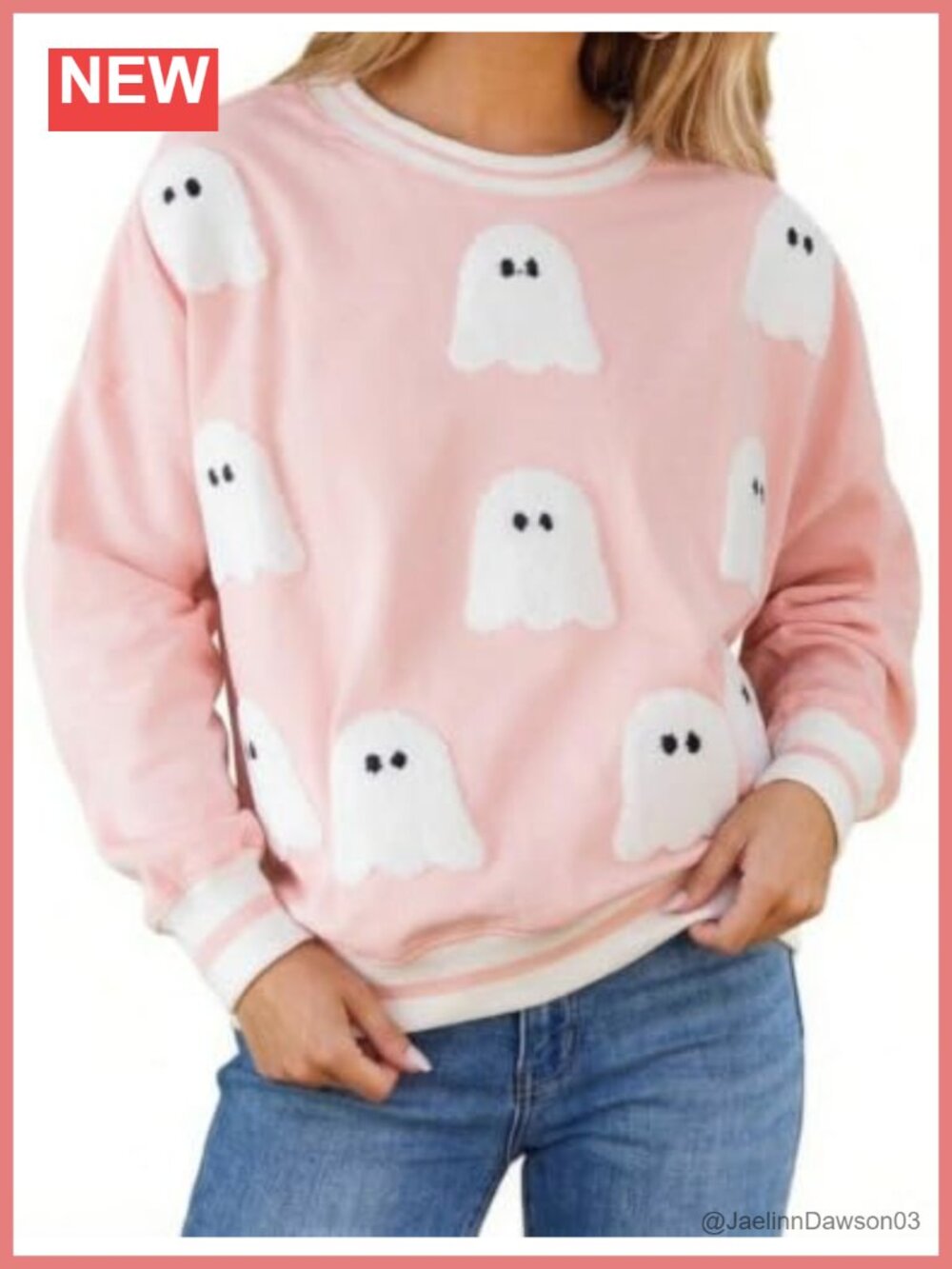 Women Sequin Spooky Ghost Halloween Sweatshirt Crewneck Pullover